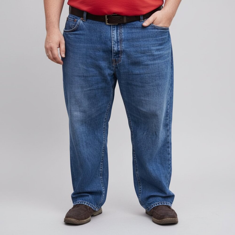 Lee Men's Straight Reg Fit Denim Jeans Blue Size 52 x 29‎ High Rise